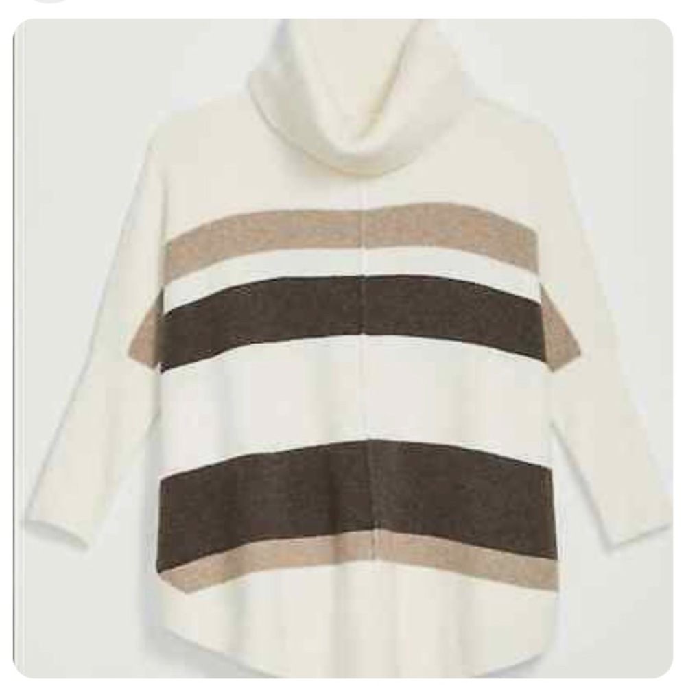 LOFT Striped Shirttail Poncho